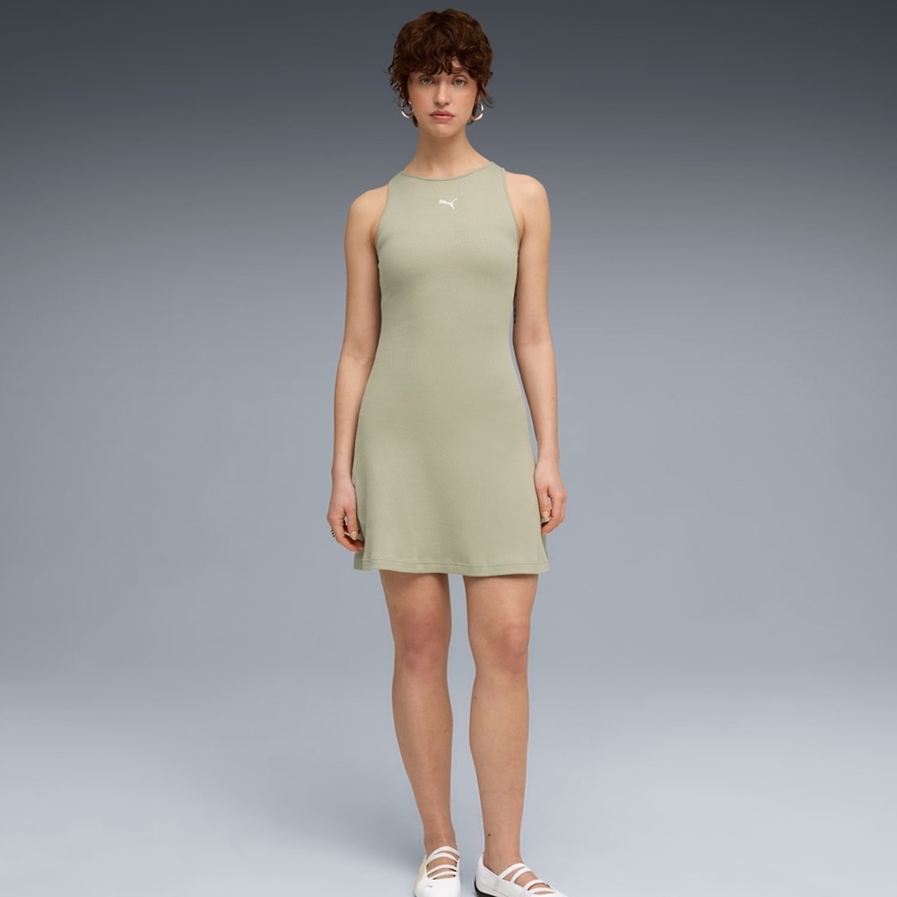 Puma Light Tan Beige Khaki Sleeveless Athletic Pullover Dress Women’s Small